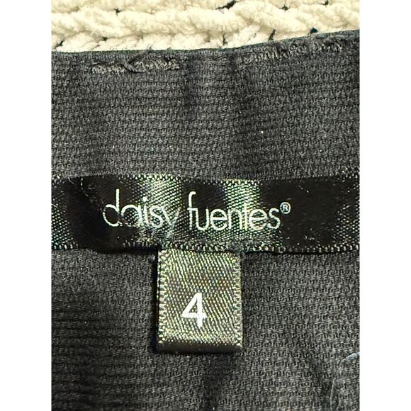 Daisy Fuentes Cropped Dress Pants Stretch Wide Leg Women's Size 4 Onyx Black - Picture 2 of 10